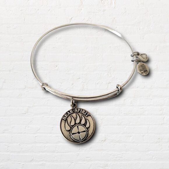 Alex and Ani Bear Spirit Charm Bangle Bracelet Rafaelian Silver 2012 - Picture 1 of 4